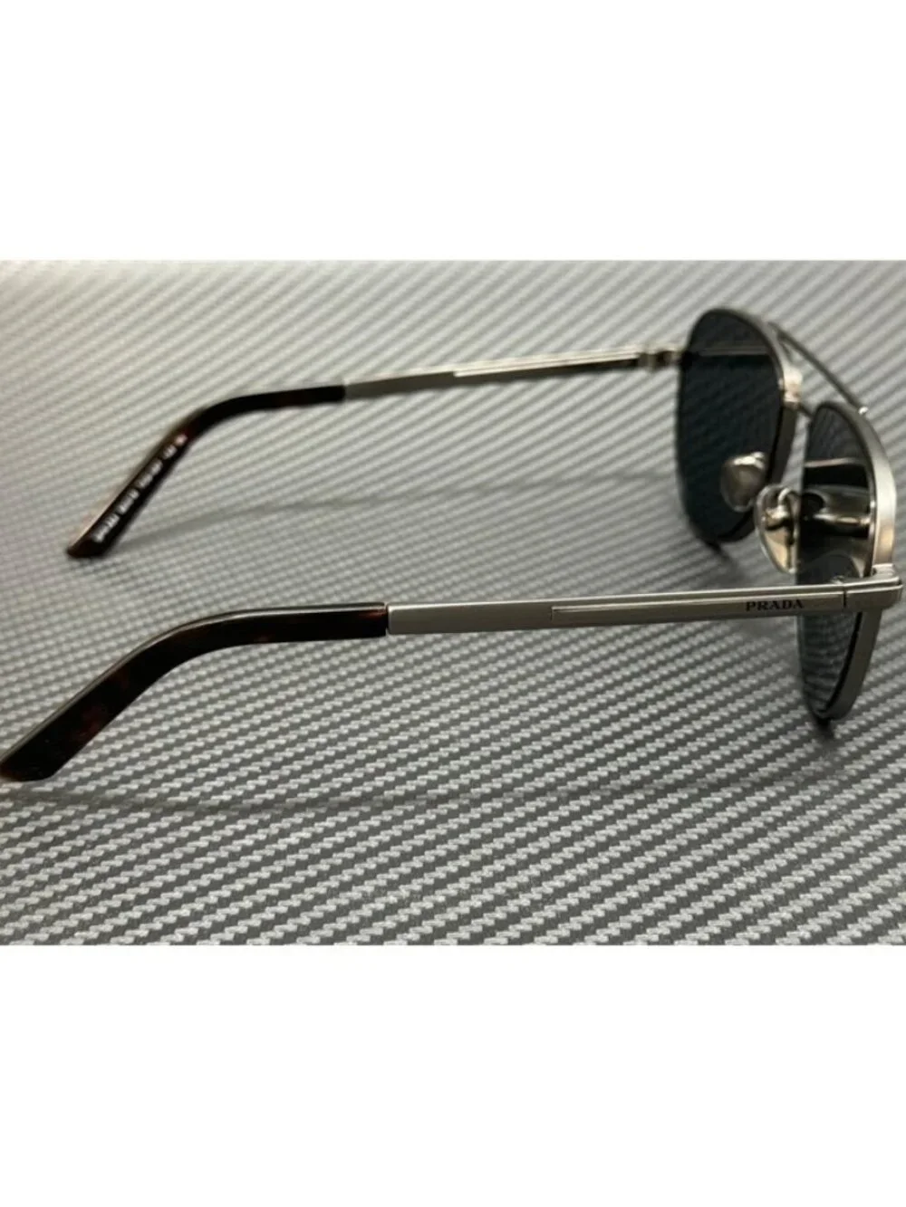 New PRADA Men Matte Gunmetal Sunglasses 60-16-145